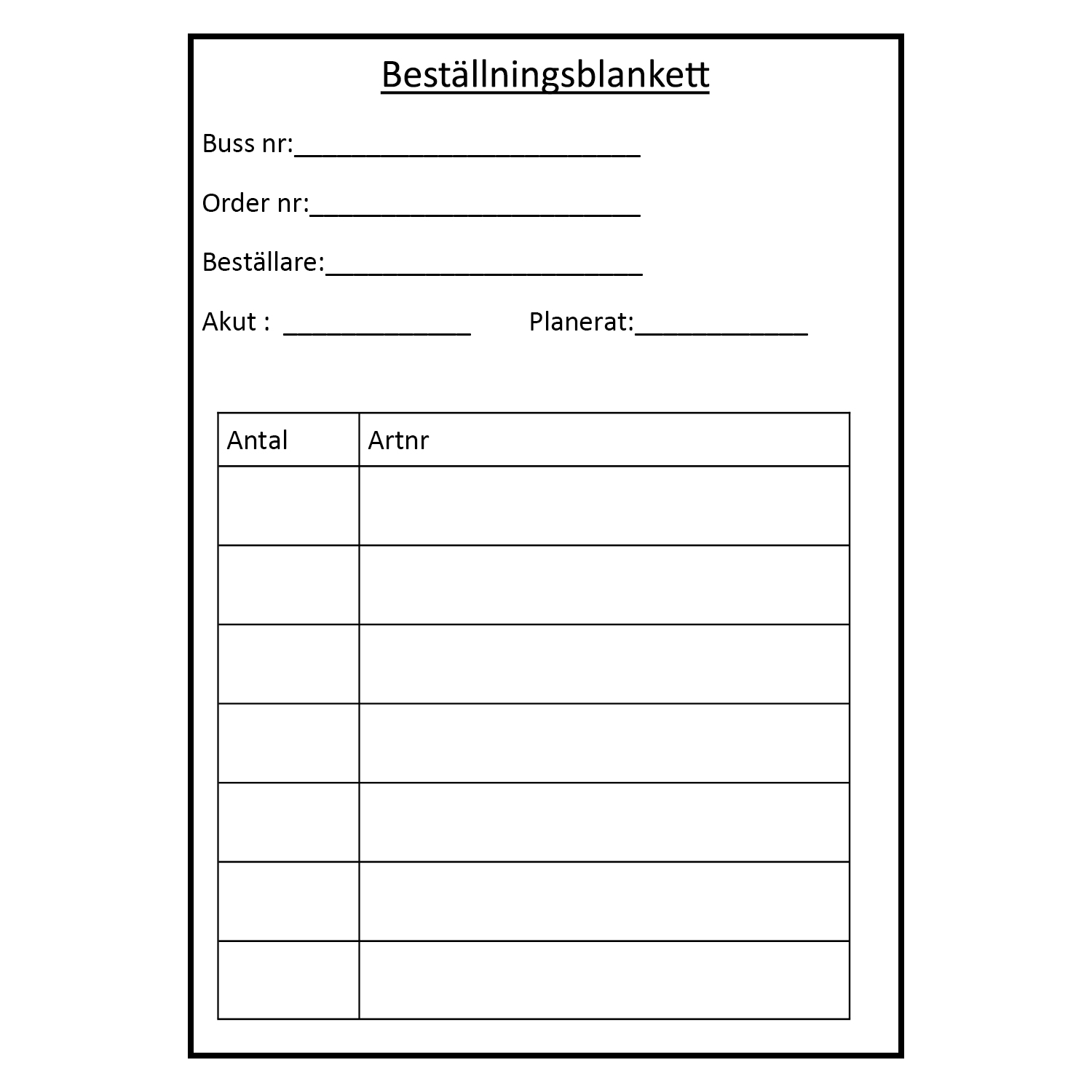 Beställningsblankett